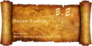 Becze Evelin névjegykártya